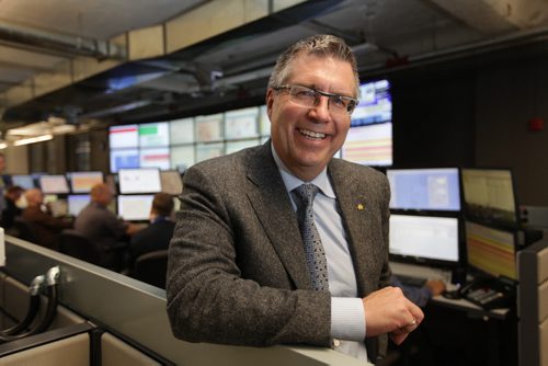 MTS president Kelvin Shepherd next to newly built  multi-million wireless network monitoring centre that will provide 24/7 monitoring, surveillance and management of MTSs critical network infrastructure.   Biz, Martin Cash story.  Oct 08,  2014 Ruth Bonneville / Winnipeg Free Press
