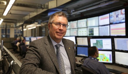 MTS president Kelvin Shepherd next to newly built  multi-million wireless network monitoring centre that will provide 24/7 monitoring, surveillance and management of MTSÄôs critical network infrastructure.   Biz, Martin Cash story.  Oct 08,  2014 Ruth Bonneville / Winnipeg Free Press