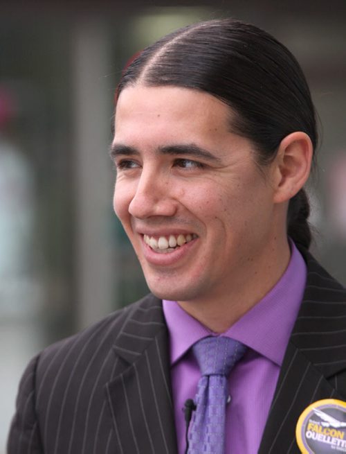 Mayoral Candidate Robert-Falcon Ouellette spoke today at his campaign office at 353 Provencher BlvdSee Mary Agnes Welch story- Oct 09, 2014   (JOE BRYKSA / WINNIPEG FREE PRESS)