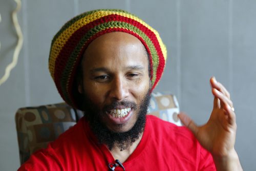 Ziggy Marley is interviewed by Geoff Kirbyson at the Radisson Hotel in Downtown Winnipeg. Marly plays the Burton Cummings Theatre this evening. BORIS MINKEVICH / WINNIPEG FREE PRESS October 3, 2014