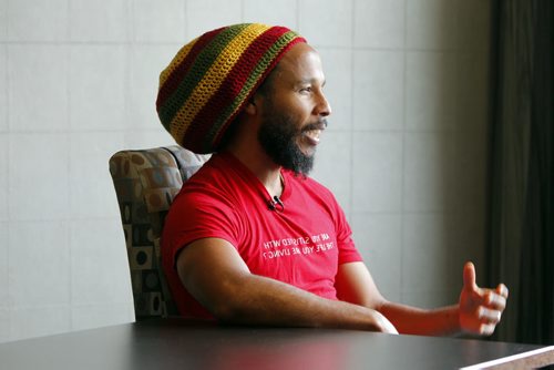 Ziggy Marley is interviewed by Geoff Kirbyson at the Radisson Hotel in Downtown Winnipeg. Marly plays the Burton Cummings Theatre this evening. BORIS MINKEVICH / WINNIPEG FREE PRESS October 3, 2014