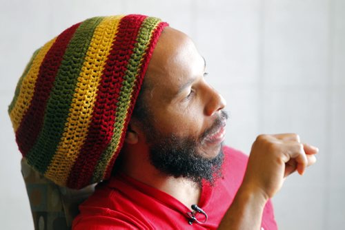 Ziggy Marley is interviewed by Geoff Kirbyson at the Radisson Hotel in Downtown Winnipeg. Marly plays the Burton Cummings Theatre this evening. BORIS MINKEVICH / WINNIPEG FREE PRESS October 3, 2014