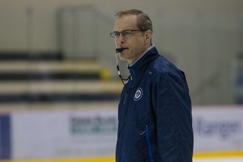 Winnipeg Jets practice at the MTS IcePlex Tuesday morning. Head coach Paul Maurice. 141014 - Tuesday, October 14, 2014 -  (MIKE DEAL / WINNIPEG FREE PRESS)