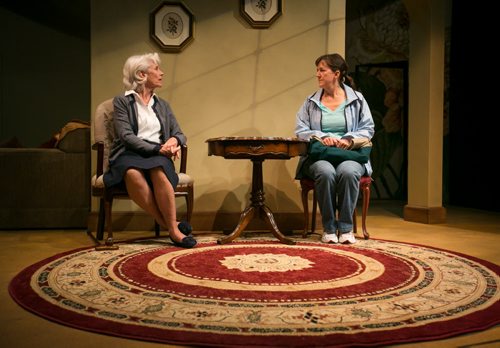 Barbara Gordon (left) as Patricia and Ellen Peterson as housekeeper Birdy in the small town drama Small Things by Daniel MacIvor.  Small Things runs Oct. 16 to Nov. 2 at the PTE MainStage. 141015 - Wednesday, October 15, 2014 - (Melissa Tait / Winnipeg Free Press)