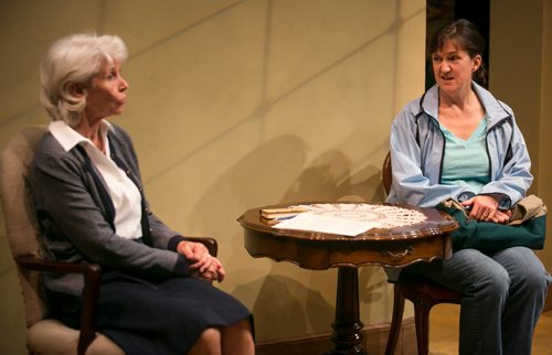 Barbara Gordon (left) as Patricia and Ellen Peterson as housekeeper Birdy in the small town drama Small Things by Daniel MacIvor.  Small Things runs Oct. 16 to Nov. 2 at the PTE MainStage. 141015 - Wednesday, October 15, 2014 - (Melissa Tait / Winnipeg Free Press)