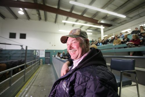 Biz: Anola farmer Tom Fryza is all smiles as he waits to see his cattle get auctioned off at Winnipeg Livestock Sales, just north of the perimeter  Friday. Story: Higher price of cattle and how thats affecting Canadian/Manitoba producers and price of beef in stores. Story by Randy Turner Oct 17,  2014 Ruth Bonneville / Winnipeg Free Press