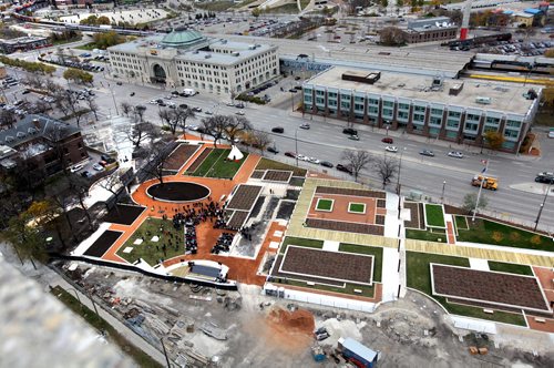 High angle view of the Upper Fort Garry  Provincial Park  grounds at its official unveiling Saturday.  Oct 17,  2014 Ruth Bonneville / Winnipeg Free Press