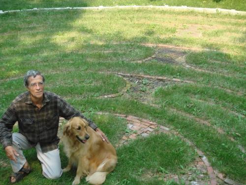 Dennis Wood created a Chartres-style labyrinth in the backyard of his property near Morden, Manitoba. Photo by Brenda Suderman / Winnipeg Free Press