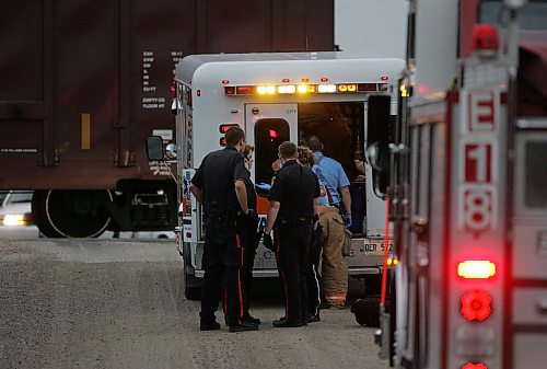 BORIS MINKEVICH / WINNIPEG FREE PRESS  070808 Hummer vs. Train Harstone Rd. and Wilks Ave. on the CNR rail line. At least 1 taken to hospital.