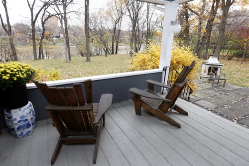 rear outdoor porch .HOMES . 3681 Vialoux Drive .Tod Lewys story Oct. 20 2014 / KEN GIGLIOTTI / WINNIPEG FREE PRESS