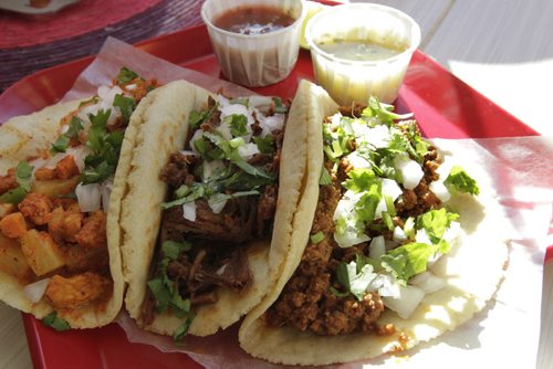 Restaurant Review. BMC Market at 722 Osborne St.  Three tacos,  a Pastor, Barbacoa and a Chorizo.   The Owner is Beatriz Marivel Calderon-Villasenor. Marion Warhaft story  Wayne Glowacki / Winnipeg Free Press Oct. 21 2014