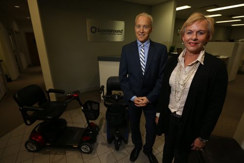 Kerry Renaud, President, and Lee Meagher, CEO, of Scootaround, Tuesday, October 21, 2014. (TREVOR HAGAN/WINNIPEG FREE PRESS) - for kirbyson story