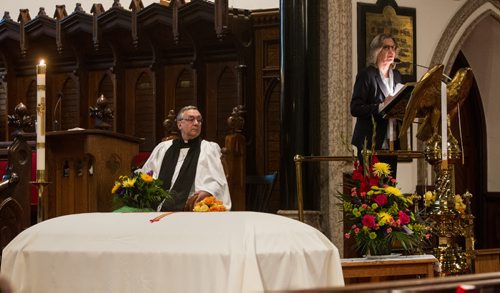 Family and friends of Lindor Reynolds attended her funeral Wednesday morning at the Holy Trinity Anglican Church. Cate Harrington speaks about her long friendship with Lindor. 141022 - Wednesday, October 22, 2014 -  (MIKE DEAL / WINNIPEG FREE PRESS)