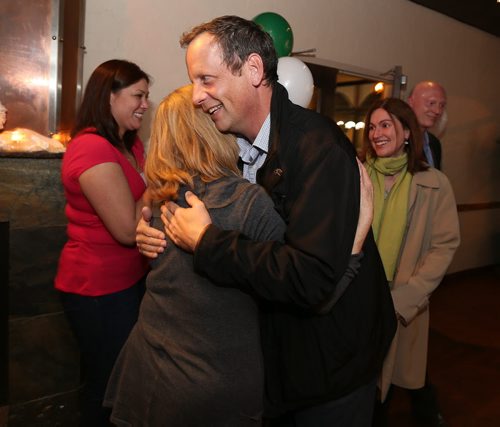 River Heights-Fort Garry candidate John Orlikow celebrates victory with supporters at  Mona Lisa on Corydon Avenue on Wed., Oct. 22, 2014. Photo by Jason Halstead/Winnipeg Free Press
