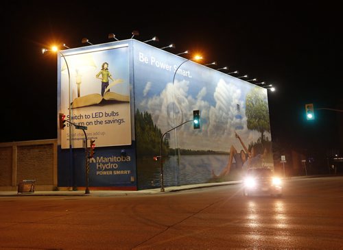Story to be fallowed up - The  Manitoba Hydro Power Smart Building with signature mural on Portage Ave at St. James St. may be up for sale .Oct. 23 2014 / KEN GIGLIOTTI / WINNIPEG FREE PRESS