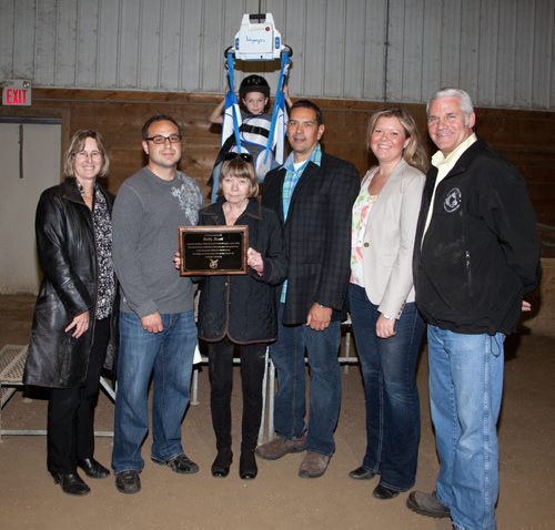 The Fraternal Order of Eagles (FOE), Aerie 3360, recently donated a $12,000 lift (used to seat people on horseback) to the Manitoba Riding for the Disabled Association (MRDA). The lift has been installed at West Wind Stables. The donation was made in memory of Bobby Smith, whose family was in attendance. The MRDA is seeking donations for more harnesses and to expand their program. To learn more, visit mrda.cc. Pictured, from left, are Nancy Neuman (FOE), Peter Manastyrsky (executive director, MRDA), Barb Strange (FOE), Darryl Lee, Dayna Oulion (MRDA), Graham Curnew and Chase Dolinski (demonstrating the lift). (John Johnston / Winnipeg Free Press)