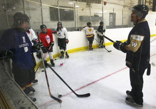 In the name of prevention, fans of minor hockey in Winnipeg can expect to see a police presence in local rinks this winter.- The Norquay Knights-11 A1 practicing at the West Kildonan Arena- 346 Perth Ave comment -See  Ashley Prest story - Oct 24, 2014   (JOE BRYKSA / WINNIPEG FREE PRESS)