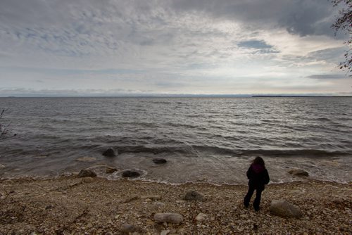 Looking out on to Lake Winnipeg from the beach at the school camp in Grand Rapids, MB. 140930 - Friday, September 24, 2014 -  (MIKE DEAL / WINNIPEG FREE PRESS)