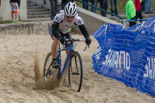 Kris Abrahamson from Regina, SK and team Offroad Syndicate pedals through the grueling sand pit portion of the cycle-cross event being held at The Forks Sunday. 141026 - Sunday, October 26, 2014 -  (MIKE DEAL / WINNIPEG FREE PRESS)