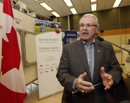 BIZ.Federal Minister of Agriculture Gerry Ritz announces in Wpg today  $15 million of support to the Canadian International Grains Institute  for market development  , technical and customer support    Oct. 27 2014 / KEN GIGLIOTTI / WINNIPEG FREE PRESS
