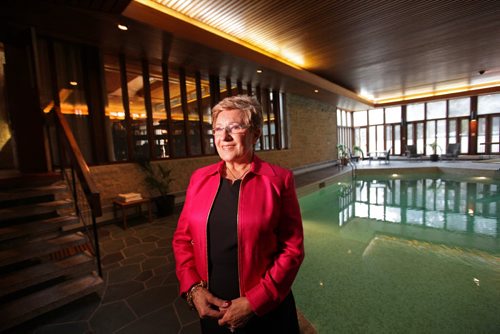 Josephine D'Andrea, Director of Kelburn Estates Health & Wellness Retreat in St. Adolphe takes the media on tour of the new facility at its opening Tuesday. See Geoff Kirbyson's story.  Oct 28,  2014 Ruth Bonneville / Winnipeg Free Press