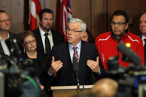 Premier Greg Selinger announced today that he has no intention of stepping down and plans to lead the NDP into the next provincial election.  BORIS MINKEVICH / WINNIPEG FREE PRESS October 28, 2014