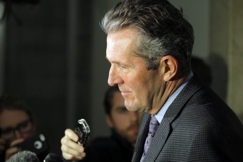 Premier Greg Selinger announced today that he has no intention of stepping down and plans to lead the NDP into the next provincial election. PC Brian Pallister comments after.  BORIS MINKEVICH / WINNIPEG FREE PRESS October 28, 2014