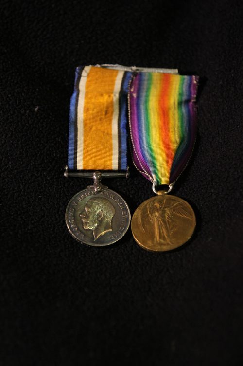 49.8 World War 1 / Remembrance Day Feature  Photo's of artifacts from the Legion House Museum at 134 Marion Street. Medals belonging to Edward Arthur Wincott, 39 years old when enlisted in the 90th battalion, then served in the 107th battalion. First custodian of Norwood St. Boniface Branch.   Oct 29,  2014 Ruth Bonneville / Winnipeg Free Press
