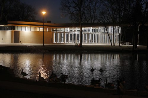 The newly-completed St. Vital Park Duck Pond Pavilion is now open in the south end of Winnipeg. Replacing the former duck pond shelter, the $1.4 million, 2,300-square-foot facility acts as both an outdoor picnic shelter in the summer and a heated skate change building in the winter.. BORIS MINKEVICH / WINNIPEG FREE PRESS October 30, 2014