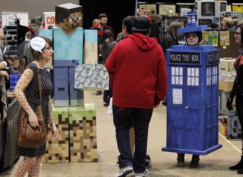 2014 Central Canada Comic Con at the RBC Convention Centre. Steve from minecraft played by Michael Falk. Dr. Who's Tardis by Deanna Falk.  BORIS MINKEVICH / WINNIPEG FREE PRESS October 31, 2014