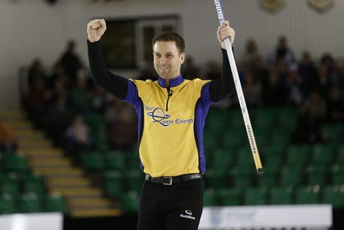 November 2, 2014 - 141102  -  Brian Gushew reacts after defeating Mike McEwan in the championship game of the Masters Grand Slam of Curling in Selkirk, Sunday, November 2, 2014. John Woods / Winnipeg Free Press