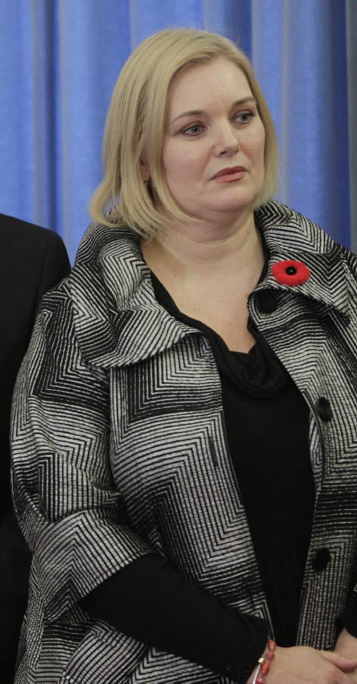 Kerri Irvin-Ross becomes the Minister of Housing and  Community Development, Minister Responsible for Persons with Disabilities at the swearing-in ceremony for the changes in cabinet Tuesday. Bruce Owen/Larry Kusch story.   WAYNE GLOWACKI / WINNIPEG FREE PRESS) Nov.3 2014