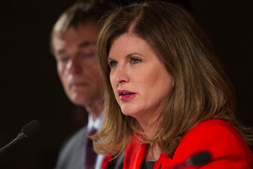 Rona Ambrose, Federal Minister of Health, along with Dr. Gregory Taylor, Chief Public Health Officer, makes a statement concerning the GovernmentÄôs response to the Ebola outbreak at the National Microbiology Laboratory in Winnipeg. 141103 - Monday, November 03, 2014 -  (MIKE DEAL / WINNIPEG FREE PRESS)