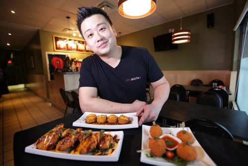 Restaurant Review -  Kyu Bistro  on  Isabel, chef Calvin Truong.  - Korokke - Agedashi tofu - shrimp balls in sweet chili sauce Nov 4,  2014 Ruth Bonneville / Winnipeg Free Press