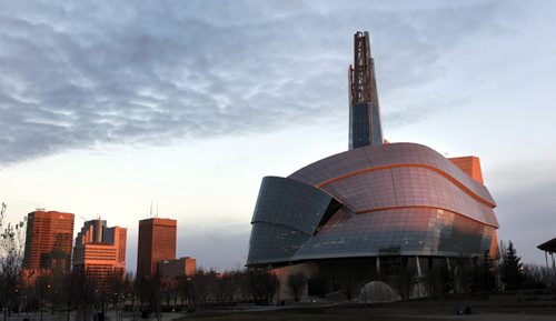 The Canadian Museum for Human Rights at sun rise. WAYNE GLOWACKI / WINNIPEG FREE PRESS) Nov.5 2014