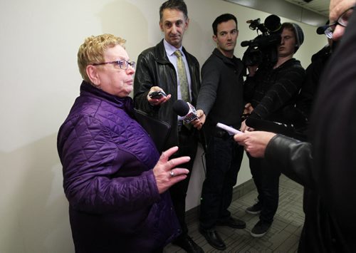 NDP president Ellen Olfert talks to the media after meeting Saturday morning at NDP head office.  See Larry Kusch story.  Nov 8,  2014 Ruth Bonneville / Winnipeg Free Press