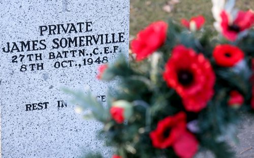 The veterans area at Brookside Cemetary, Saturday, November 8, 2014. (TREVOR HAGAN/WINNIPEG FREE PRESS)