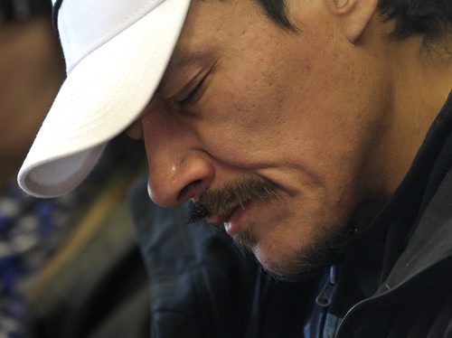 Caesar Harper, father of  Rinelle Harper, the 16-year-old girl who was sexually assaulted and left unconscious near Winnipeg's Assiniboine River, tried to speak to media but could say few words between sobs at press conference Thursday at MKO.  Nov 13,  2014 Ruth Bonneville / Winnipeg Free Press