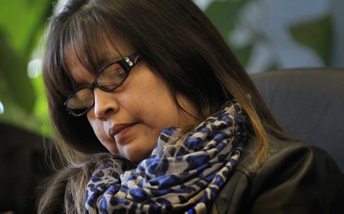 Julie  Harper, mother Rinelle Harper, the 16-year-old girl who was sexually assaulted and left unconscious near Winnipeg's Assiniboine River, tried to speak to media but could say few words at press conference Thursday at MKO.  Nov 13,  2014 Ruth Bonneville / Winnipeg Free Press