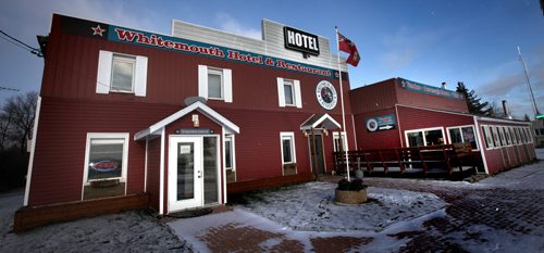 The Whitemouth Hotel and beverage room features a restraunt, but a new restraunt in town now takes part what little lunch business there is in the community. The 150 yr old hotel strugggles according to owner..Arlene Demare. November 13, 2014 - (Phil Hossack / Winnipeg Free Press)