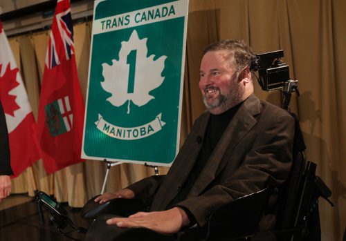 Transportation Minister Steve Ashton and Steven Fletcher, MP, at press conference announcing the  twinning of Trans-Canada  Highway One through Headingley on Friday. Nov 14,  2014 Ruth Bonneville / Winnipeg Free Press
