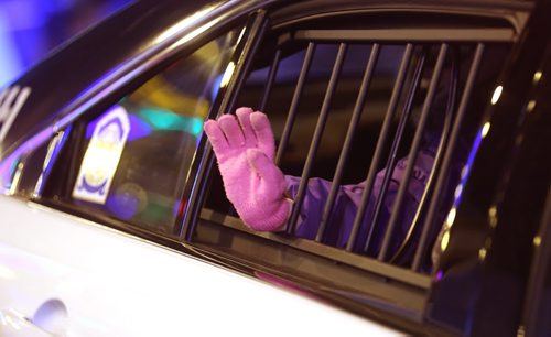 Winnipeg Police Service car during Santa Claus Parade, Saturday, November 15, 2014. (TREVOR HAGAN/WINNIPEG FREE PRESS)