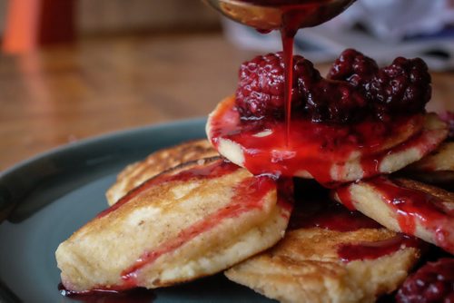 Pancakes with blackberry compote from the Portlandia Cookbook for food front. 141117 - Monday, November 17, 2014 -  (MIKE DEAL / WINNIPEG FREE PRESS)