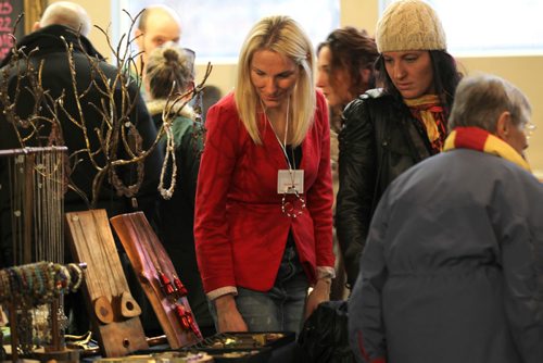 Manitoba artisans present their fine, funky and local gifts at The 11th Annual Holidaze Craft Show Saturday at the West End Cultural Centre.  The event continues on Sunday from 10am  - 7 pm. Admission is free.  Standup photo. Nov 22,  2014 Ruth Bonneville / Winnipeg Free Press