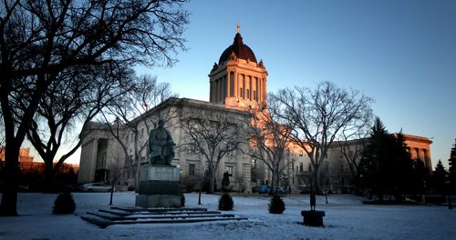 Crumbling Legislature, the Manitoba Legislature catches the setting sun Monday. See Larry Kush story re; building maintenance. November 24, 2014 - (Phil Hossack / Winnipeg Free Press)