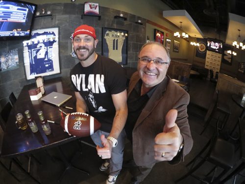 Buck Pierce and Danny Kleinsasser are hosting a Grey Cup bash at their restaurant, DannyÄôs BBQ Smokehouse & BuckÄôs Sports Lounge, 1747 Ellice Ave. November 28, 2014 (Tyler Walsh / Winniipeg Free Press)