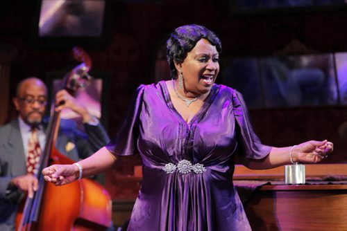 A scene from The Devil's Music: The Life and Blues of Bessie Smith will be performed onstage today at the Tom Hendry Warehouse. The show stars Miche Braden as singer Besse Smith, and the band Jim Hankins on bass, Aaron Graves on piano, and Anthony E. Nelson Jr. on saxophone. BORIS MINKEVICH / WINNIPEG FREE PRESS December 1, 2014