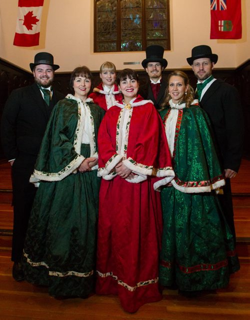 The Yuletide Singers is made up of some of the best classically trained singers in the city - there are 15 to 20 in total - but they sing in groups of four, a cappella, during the Xmas season at private parties, corporate events and malls. (l-r) Scott Reimer, Paula Potosky, Cara Ciekiewicz, Julie Biggs, John Van Benthem, Claire Fast and Kevin Aichele. 141130 - Tuesday, November 02, 2014 -  (MIKE DEAL / WINNIPEG FREE PRESS)