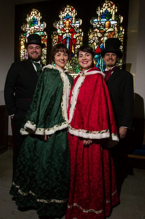 The Yuletide Singers is made up of some of the best classically trained singers in the city - there are 15 to 20 in total - but they sing in groups of four, a cappella, during the Xmas season at private parties, corporate events and malls.  (l-r) Scott Reimer, Paula Potosky, Julie Biggs and John Van Benthem. 141130 - Tuesday, November 02, 2014 -  (MIKE DEAL / WINNIPEG FREE PRESS)