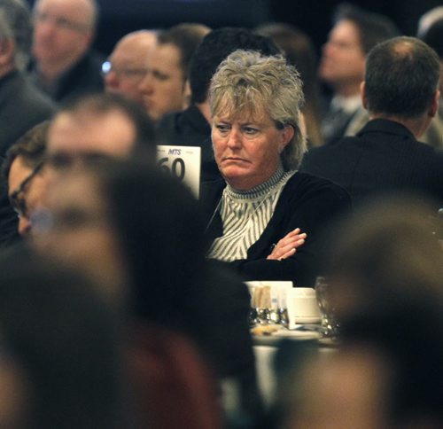 Heather Grant-Jury, the new principal secretary of  Premier Greg Selinger at  the State of the Province Winnipeg Chamber of Commerce luncheon at the RBC Convention Centre Thursday.Wayne Glowacki / Winnipeg Free Press Dec.4  2014